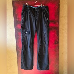 Eddie Bauer Fleece Lined Cargo Pants Women Sz 10 Black Stretch Outdoor Snow Warm